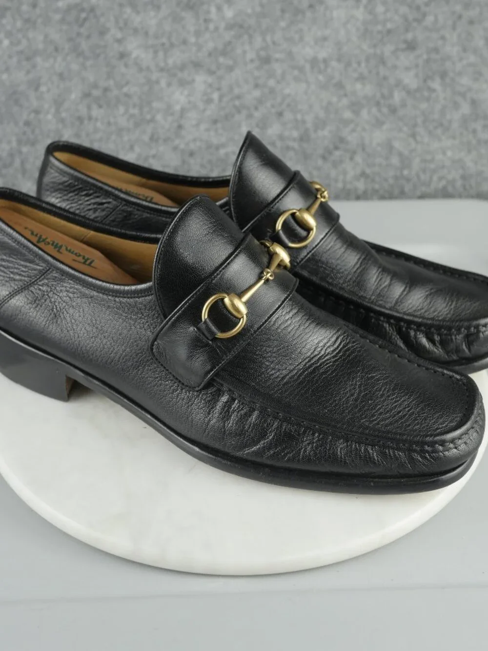 Gucci Men's Black Leather Horsebit Loafers Made in Italy Size 11.5 Slip On
